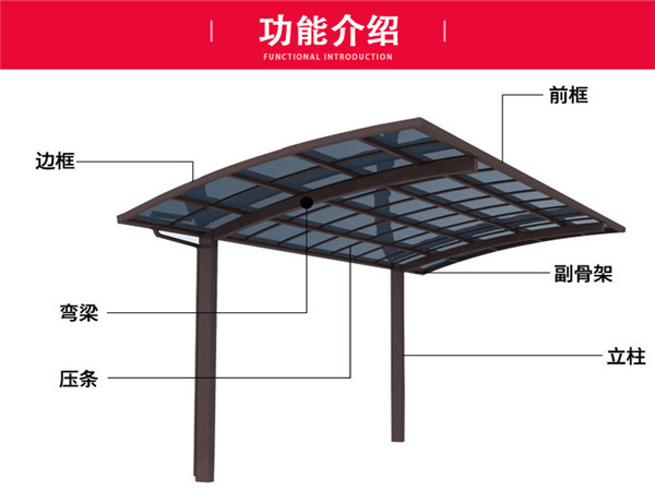鋁合金車棚、別墅車棚批發(fā)訂制