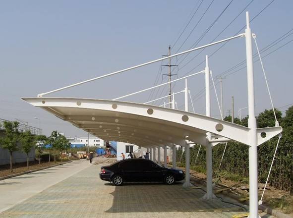 汽車遮陽棚_鋼膜結(jié)構(gòu)車棚