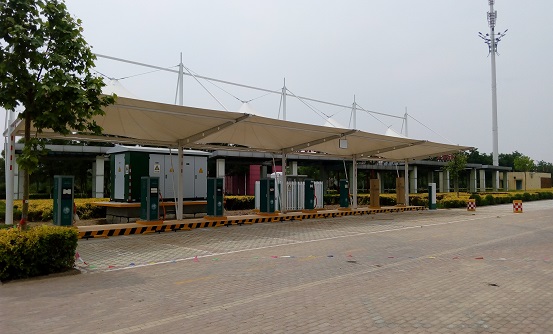 膜結(jié)構(gòu)充電樁停車棚_雨棚