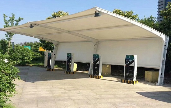膜結(jié)構(gòu)充電樁停車棚_雨棚