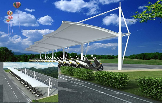 膜結(jié)構(gòu)電動車棚圖片_效果圖