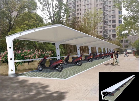小區(qū)膜結(jié)構(gòu)電動車棚