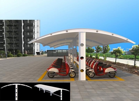 膜結(jié)構(gòu)電動(dòng)車停車棚