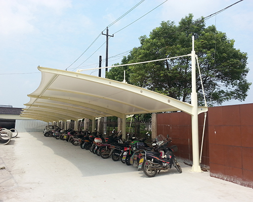 張拉膜結(jié)構(gòu)電動車停車棚