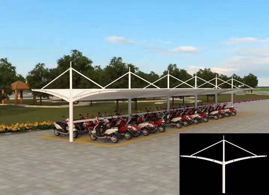 膜結(jié)構(gòu)電動自行車車棚_停車棚