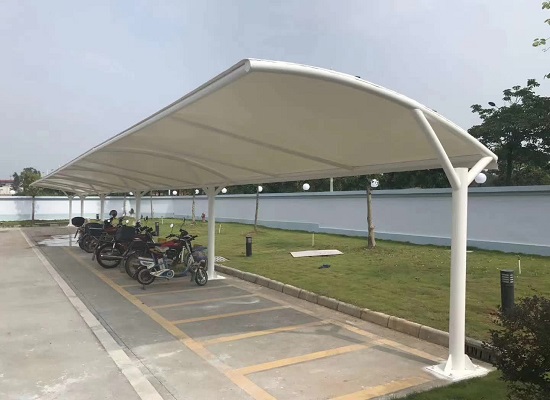 張拉膜結(jié)構(gòu)電動(dòng)車棚_遮陽雨棚