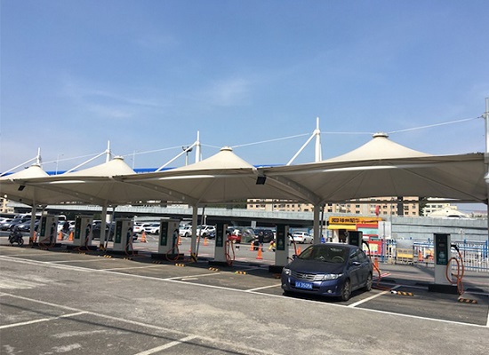 膜結(jié)構(gòu)充電樁雨棚_停車棚