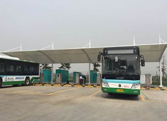 新能源公交車膜結構充電樁雨棚