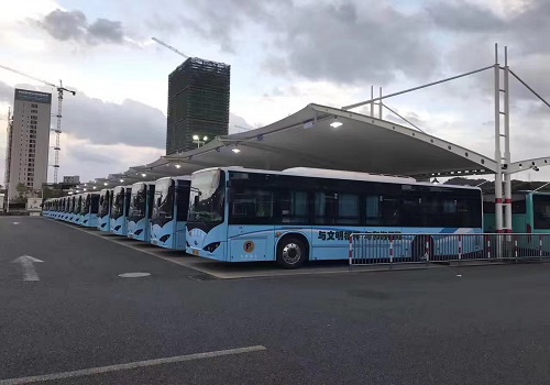 鋼膜結構公交車充電樁雨棚