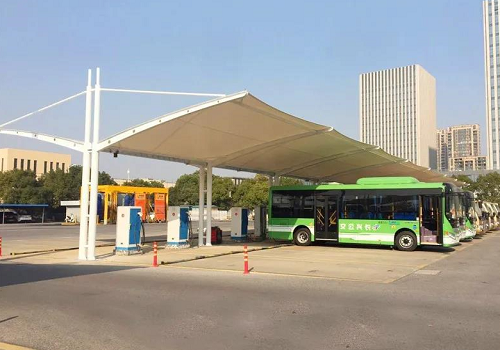 膜結(jié)構(gòu)公交車充電樁雨棚頂棚