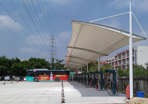 公交車膜結(jié)構(gòu)充電樁雨棚