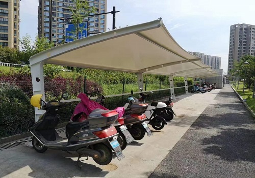 7字型膜結(jié)構(gòu)電瓶車停車棚雨棚