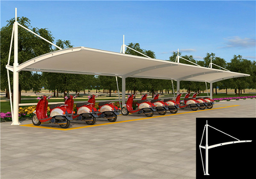 鋼膜結(jié)構(gòu)電動(dòng)車停車棚